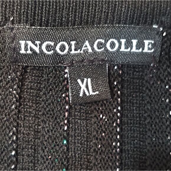 Black Sparkly Long Sleeve V-Neck Party Dress XL - Picture 4 of 7